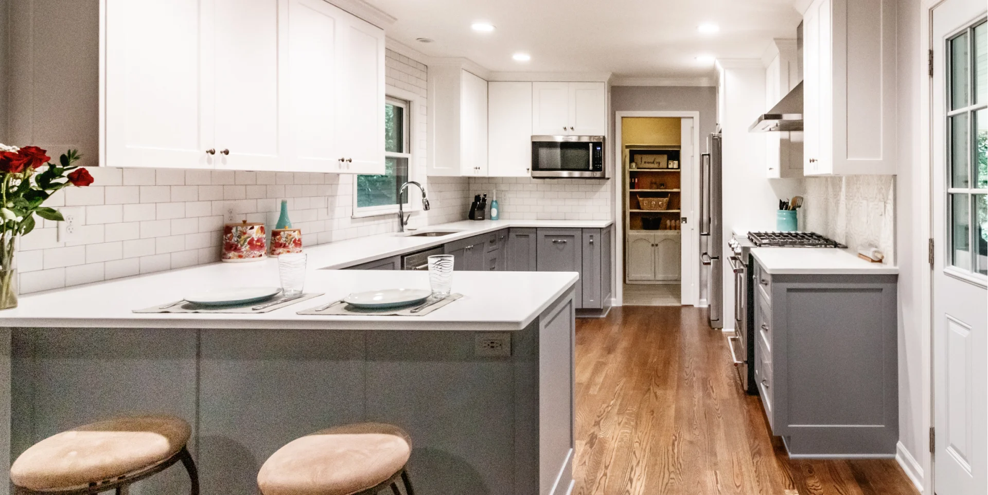 wide shot of kitchen renovation block
